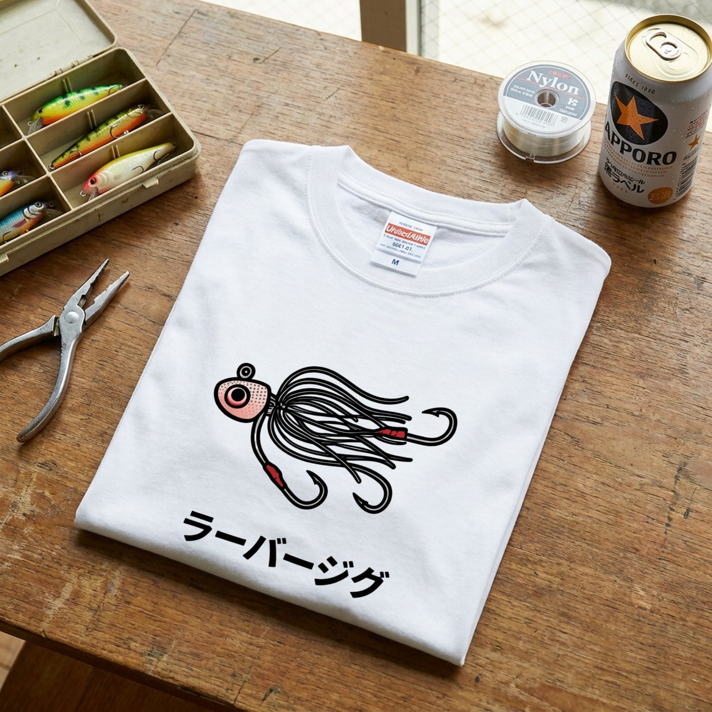 ラバージグ ルアーイラスト白Tシャツ | CASTMODE