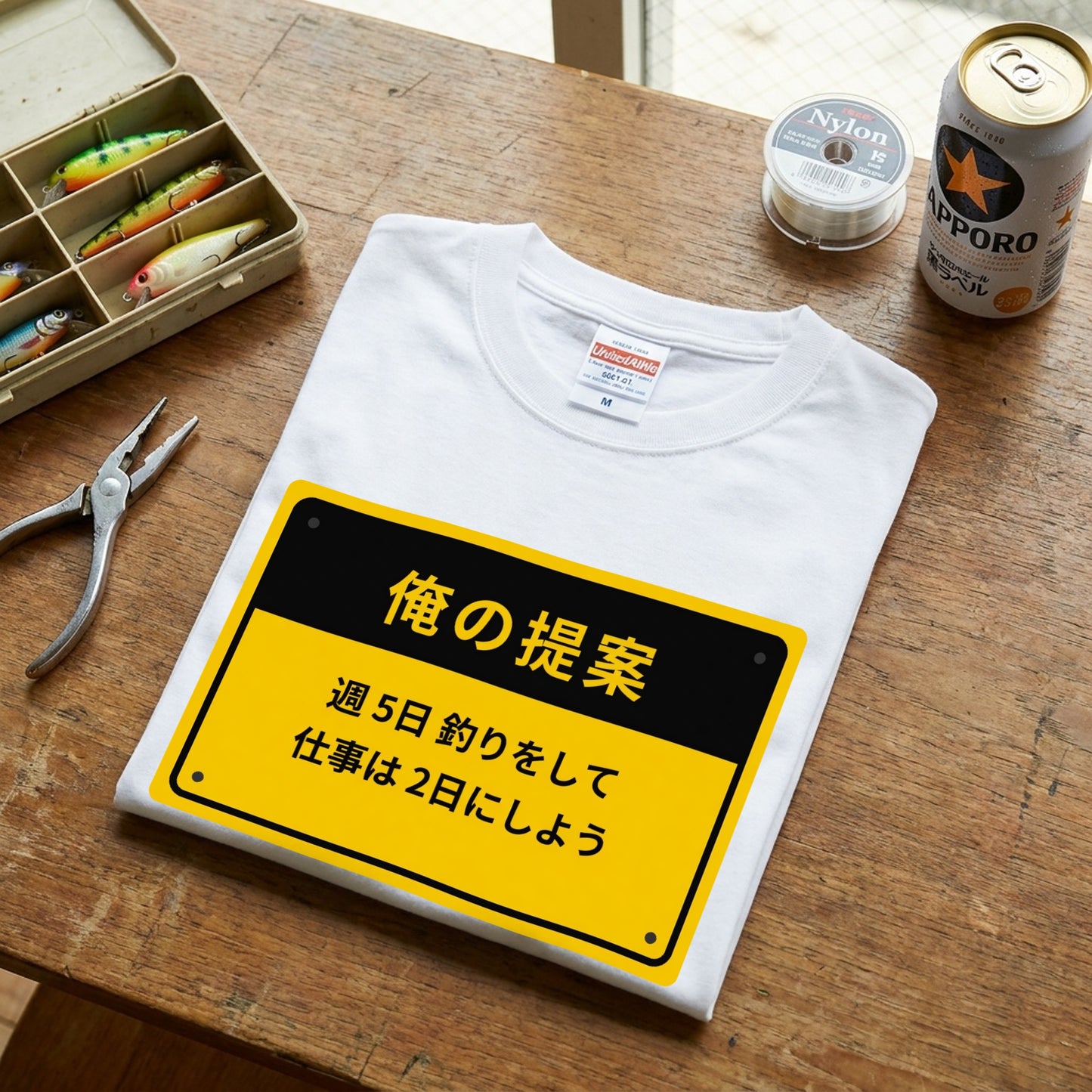 俺の提案 週5日釣りをして仕事は2日にしよう Tシャツ | 釣りバカ・バス釣り・おもしろ・ネタ・フィッシングに人気
