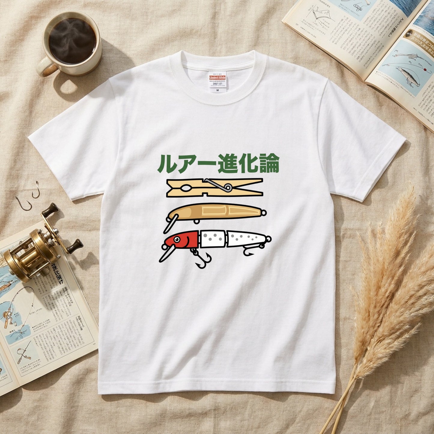 ルアー進化論 イラスト白Tシャツ | CASTMODE