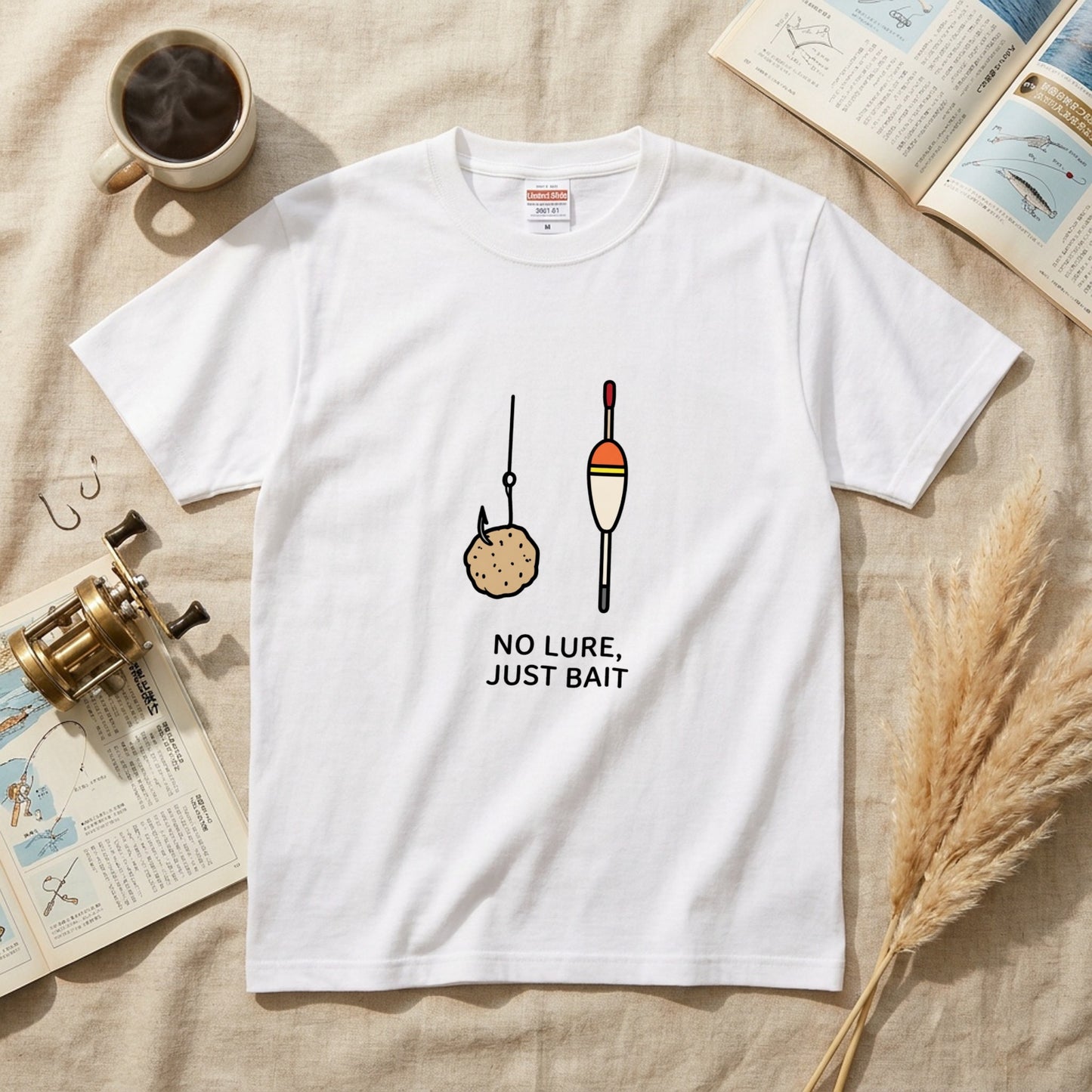 No Lure Just Bait 餌釣りデザインTシャツ | CASTMODE