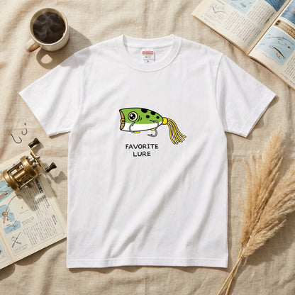 「FAVORITE LURE」 フロッグ ポッパー Tシャツ - かわいい 釣り 服 | CASTMODE