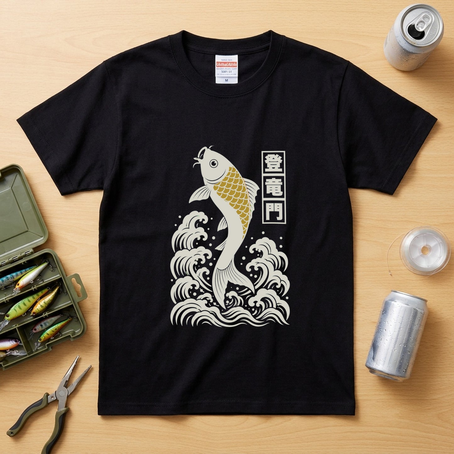 登竜門 鯉と荒磯 Tシャツ｜昇進祝い・還暦祝いギフト｜CASTMODE