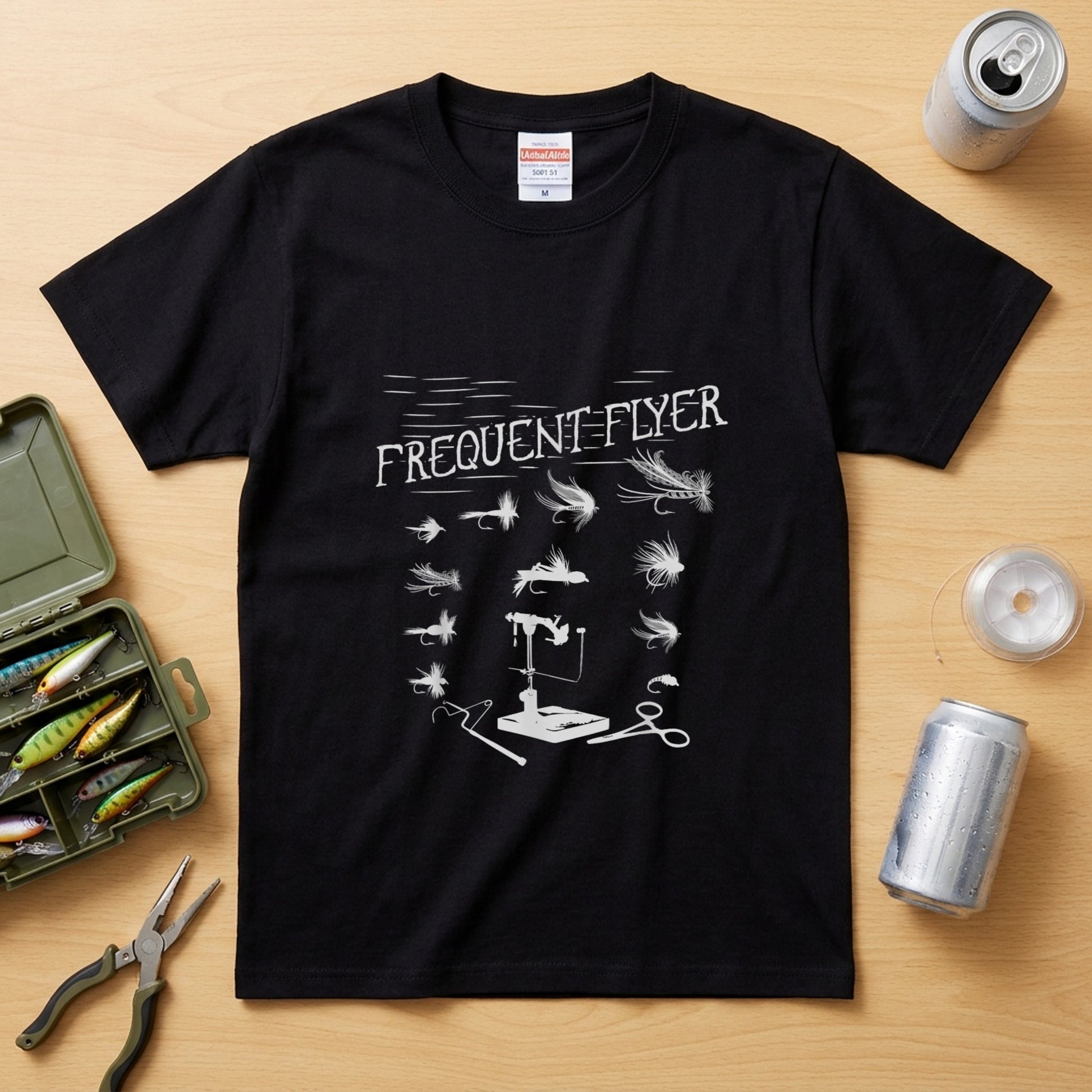 【FREQUENT FLYER】フライタイイング（毛鉤巻き）ツール黒Tシャツ | CASTMODE