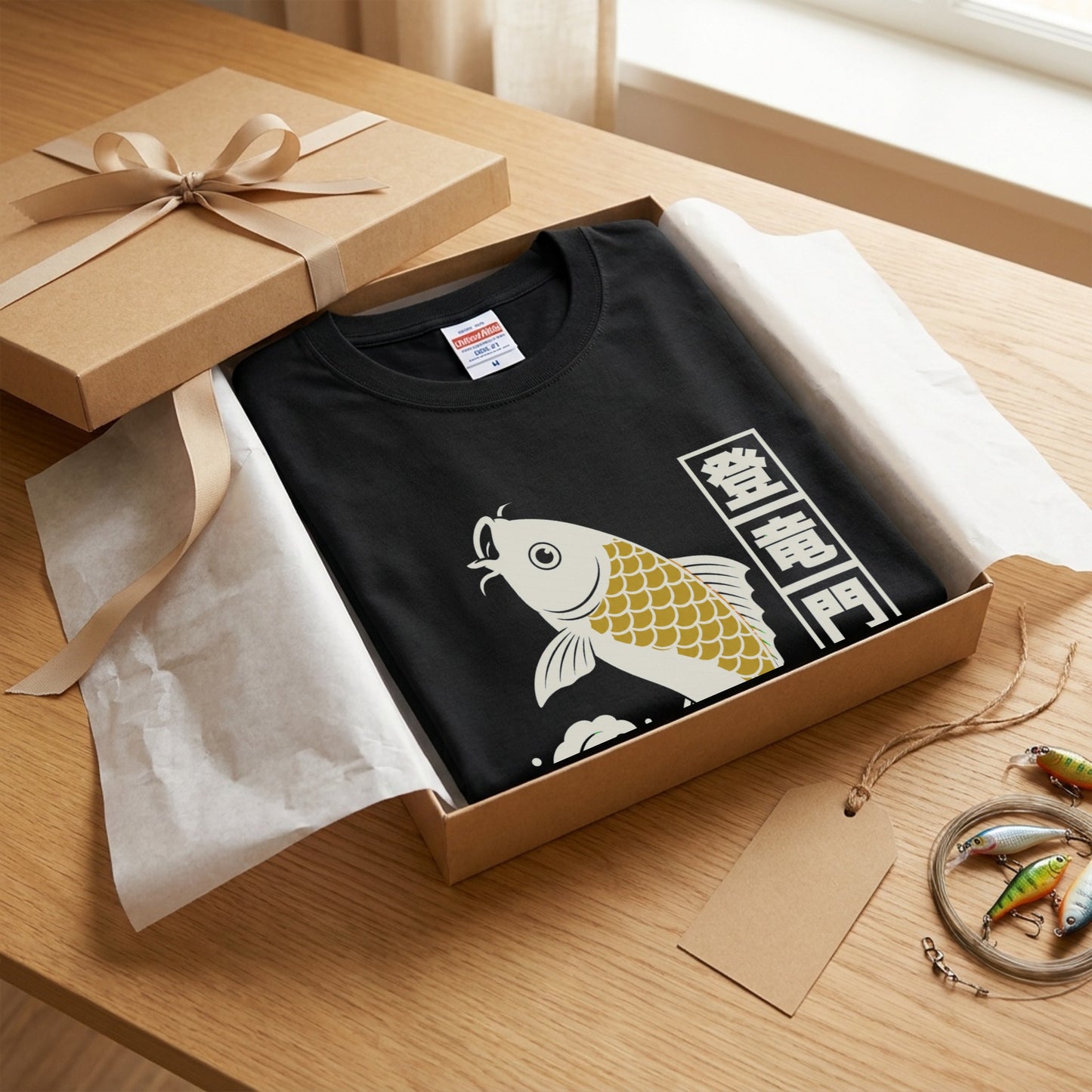 登竜門 鯉と荒磯 Tシャツ｜昇進祝い・還暦祝いギフト｜CASTMODE