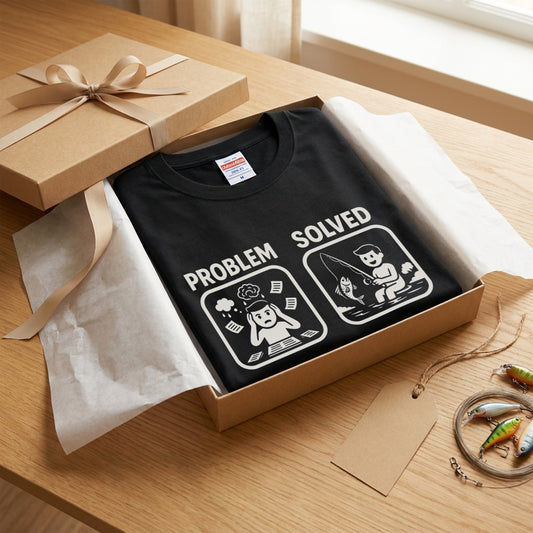 PROBLEM SOLVED 釣り Tシャツ | ストレス解消・釣り好き・バス釣り・おもしろ・フィッシング・アウトドアに人気