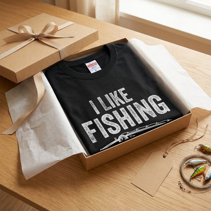 「I LIKE FISHING AND MAYBE 3 PEOPLE」釣りユーモアTシャツ | CASTMODE