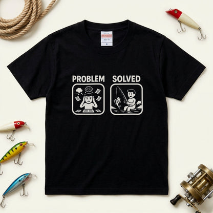 PROBLEM SOLVED 釣り Tシャツ | ストレス解消・釣り好き・バス釣り・おもしろ・フィッシング・アウトドアに人気