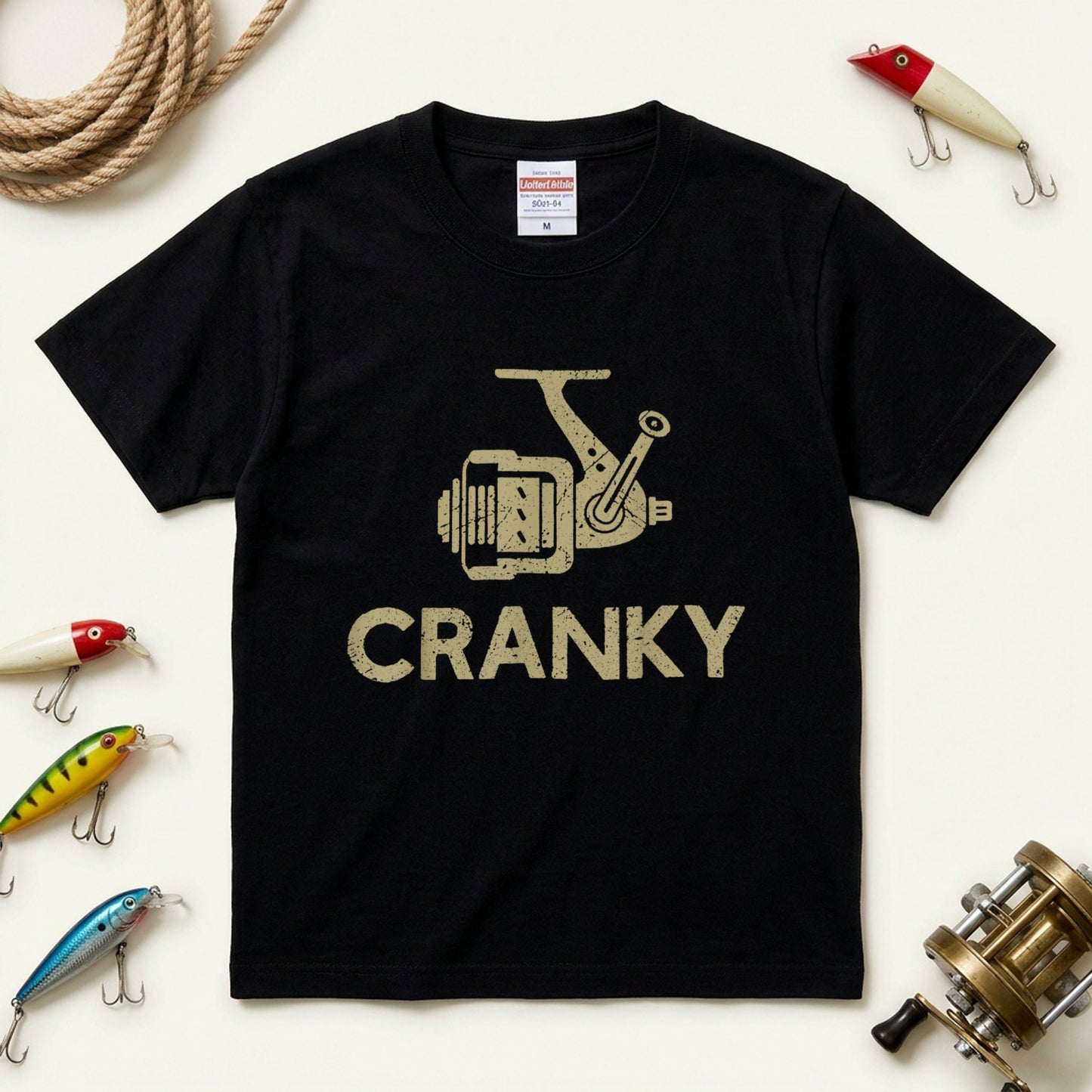 「CRANKY」スプーニング リール ヴィンテージ 釣り Tシャツ - 釣り 服 | CASTMODE