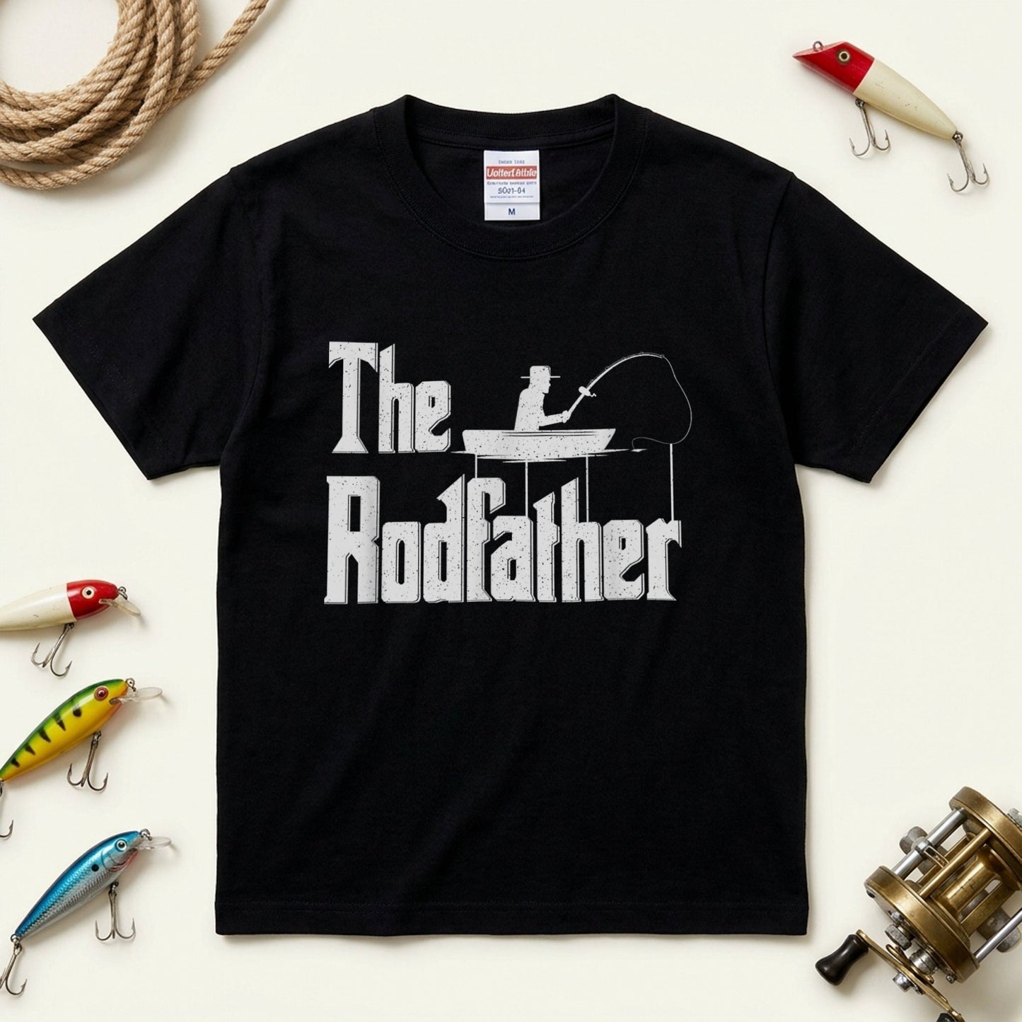 「The Rodfather」ゴッドファーザー パロディ 釣り Tシャツ - 釣り 服 | CASTMODE