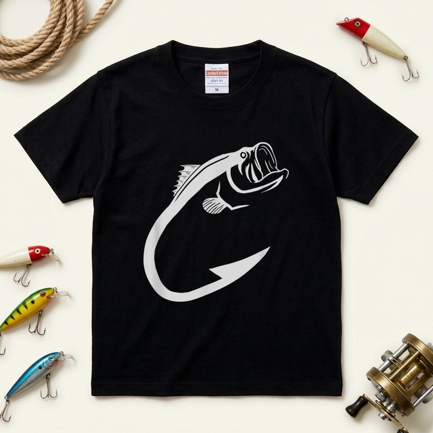 ブラックバス フック アート Tシャツ - バスフィッシング ウェア | CASTMODE