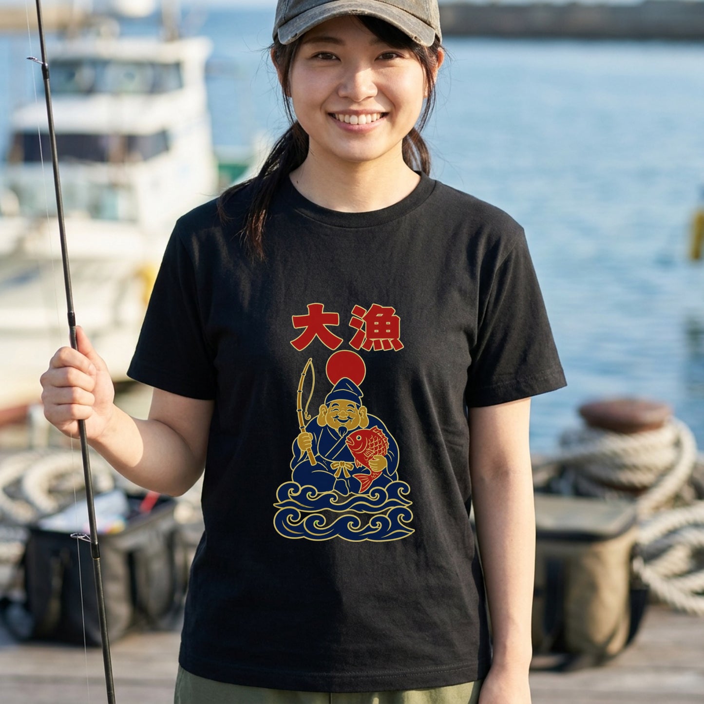 大漁旗 恵比寿と鯛 Tシャツ｜父の日・新築祝いギフト | CASTMODE