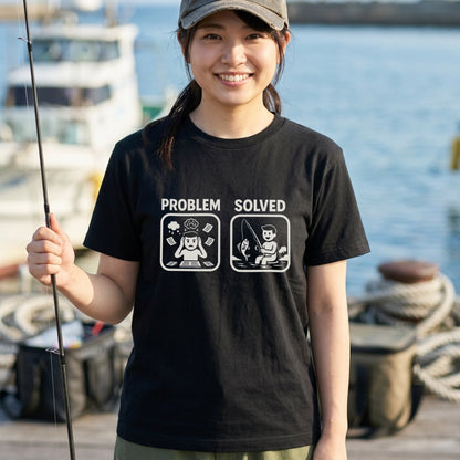 PROBLEM SOLVED 釣り Tシャツ | ストレス解消・釣り好き・バス釣り・おもしろ・フィッシング・アウトドアに人気