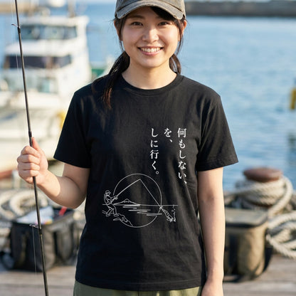 EGING FISHING | 富士山 エギ アオリイカ 浮世絵風 描画 Tシャツ【アングラー・釣り好き・イベント・ギフトに最適】