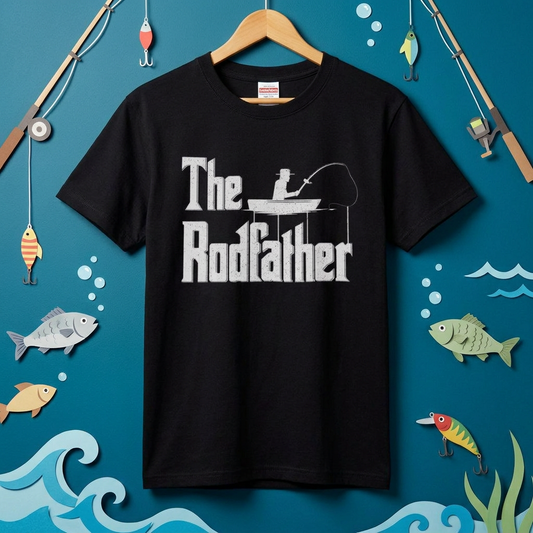 「The Rodfather」ゴッドファーザー パロディ 釣り Tシャツ - 釣り 服 | CASTMODE