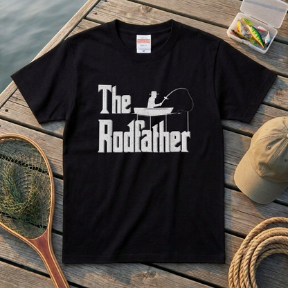 「The Rodfather」ゴッドファーザー パロディ 釣り Tシャツ - 釣り 服 | CASTMODE
