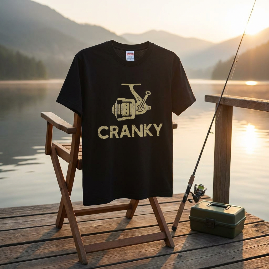 「CRANKY」スプーニング リール ヴィンテージ 釣り Tシャツ - 釣り 服 | CASTMODE
