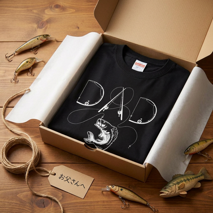 「DAD」釣り竿 アート Tシャツ - 父の日 釣り好き ギフト | CASTMODE