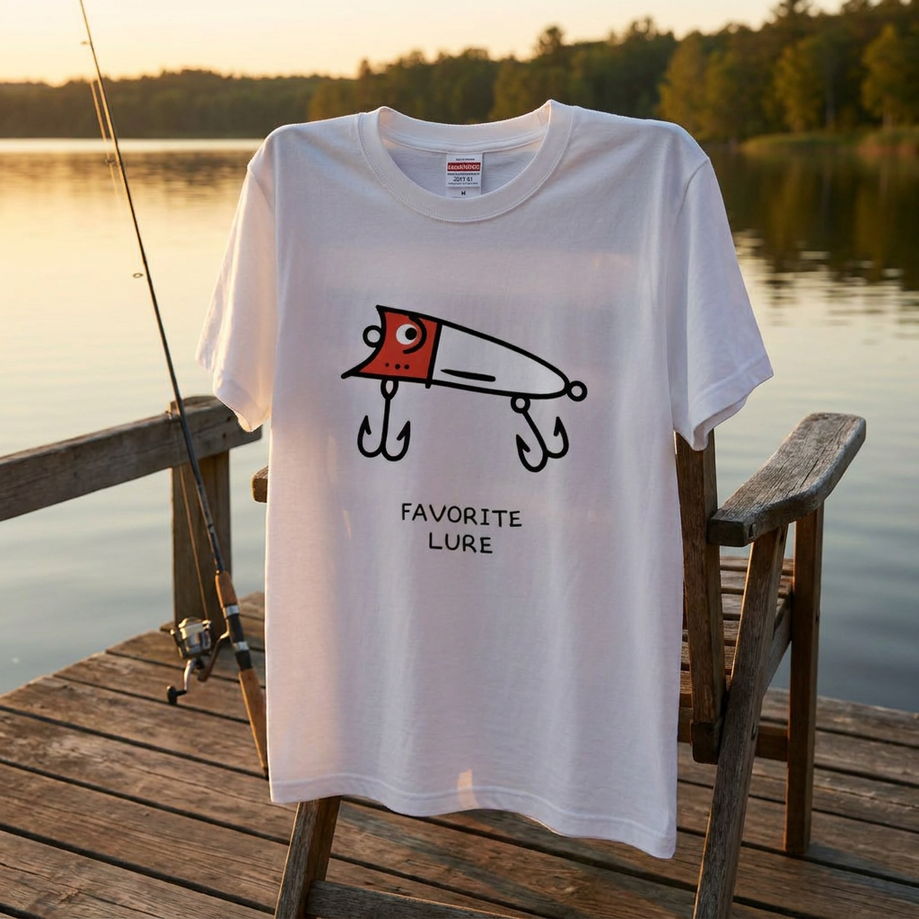 「FAVORITE LURE」レッドヘッド ポッパー Tシャツ