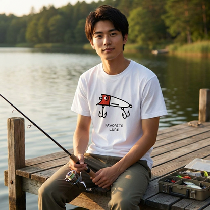 「FAVORITE LURE」レッドヘッド ポッパー Tシャツ