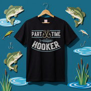 「PART TIME HOOKER」ヴィンテージ調 釣りユーモアTシャツ | CASTMODE