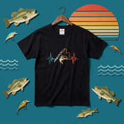 「Fishing Heartbeat / 心電図」フィッシング＆バスグラフィックTシャツ | CASTMODE