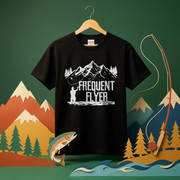 「FREQUENT FLYER」山並み＆フライフィッシングTシャツ | CASTMODE