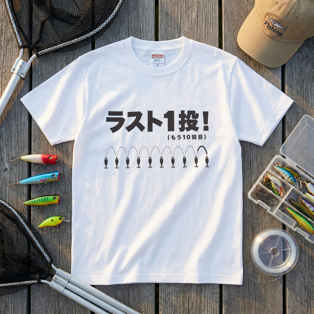 ラスト1投！（もう10投目）Tシャツ｜釣り人あるある| CASTMODE