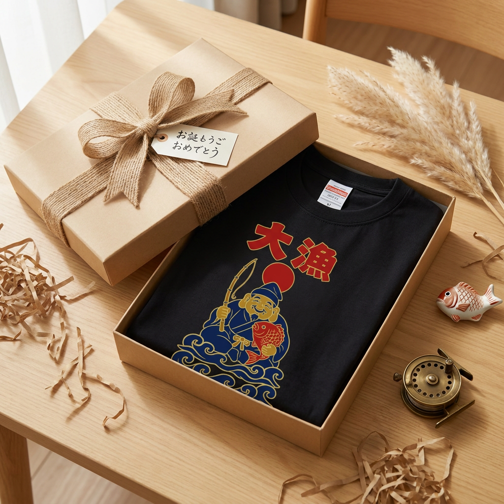 大漁旗 恵比寿と鯛 Tシャツ｜父の日・新築祝いギフト | CASTMODE