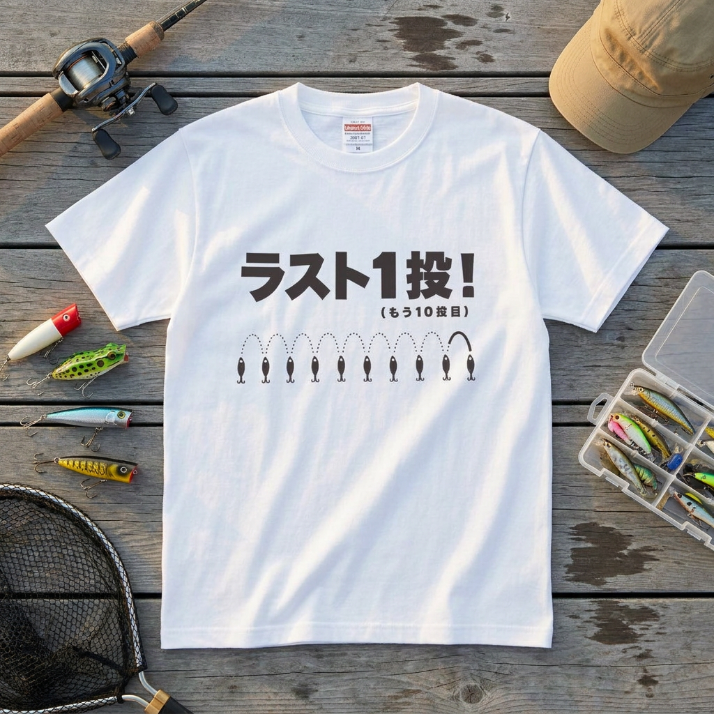 ラスト1投！（もう10投目）Tシャツ｜釣り人あるある| CASTMODE
