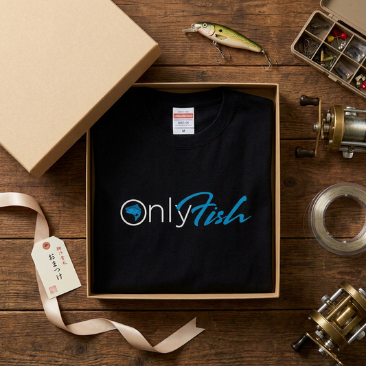【OnlyFish】おもしろパロディロゴ 釣り黒Tシャツ | CASTMODE