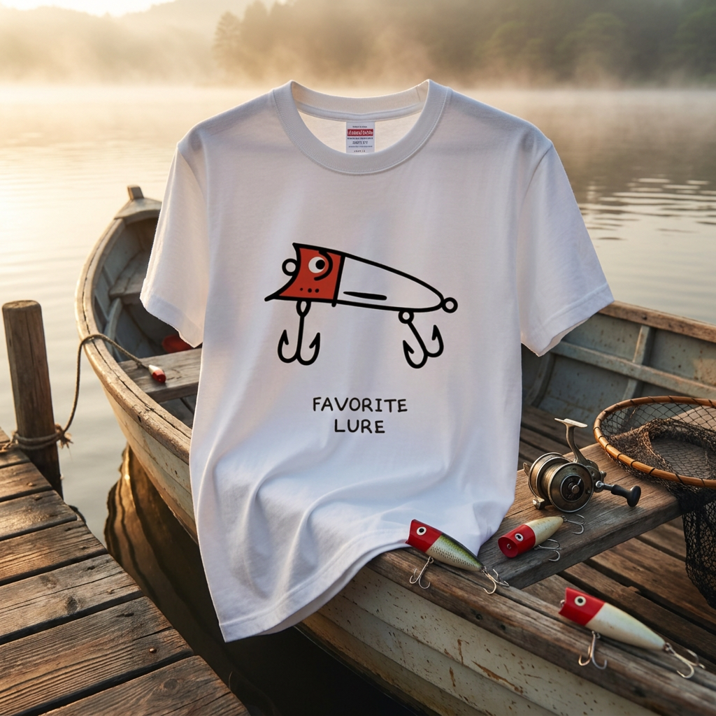 「FAVORITE LURE」レッドヘッド ポッパー Tシャツ