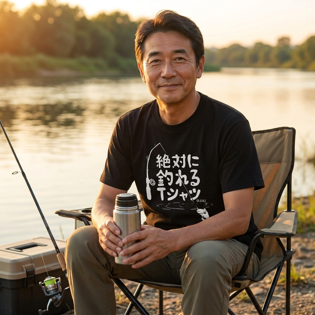 「絶対に釣れるTシャツ（たぶん）」ネタTシャツ